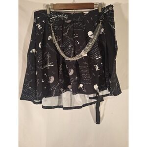 Death Note Garter Skort Pleated Skull Cross Chain Gothic Black Mini Skort NEW 1X